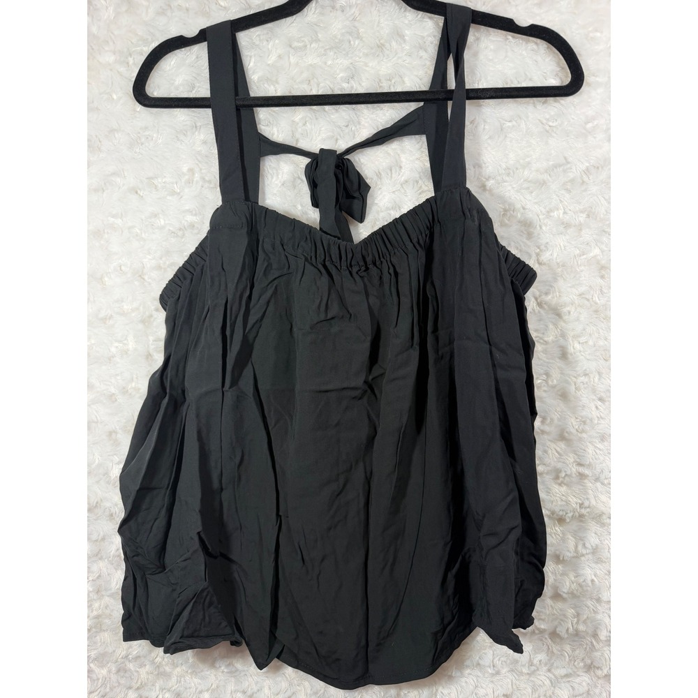 Old Navy Womens Size XL Black Rayon Tie Back Sleeveless Camisole Tank Top